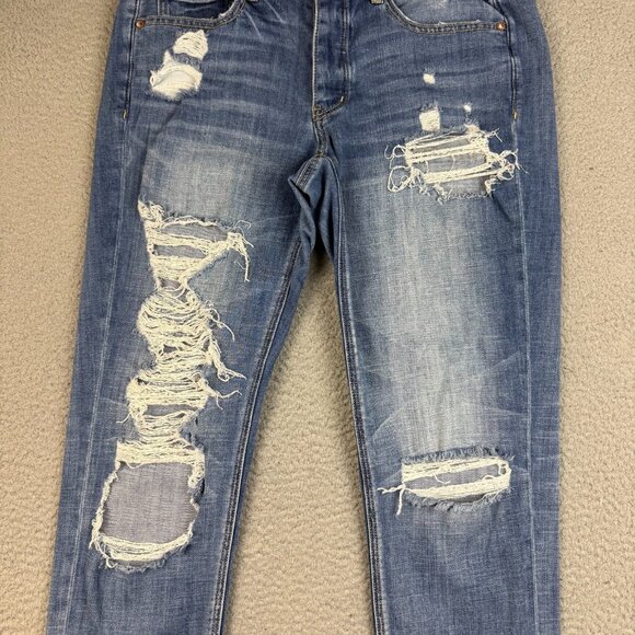 American Eagle Tomgirl Boyfriend Fit Jeans Women's 8 Regular Distressed Denim - Picture 8 of 10